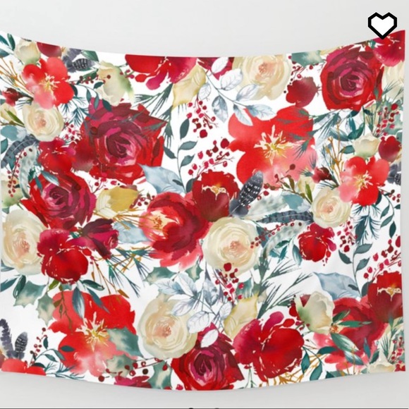Society6 Red Flower Tapestry - Picture 1 of 4